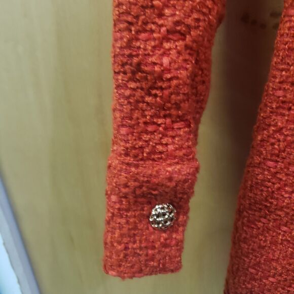 Endless Rose Textured Button Down Dress Color: red orange Sz S GGG - Picture 4 of 8